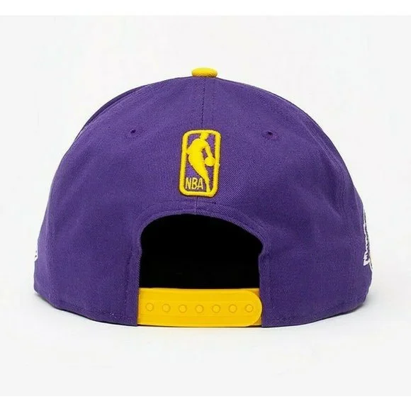 New Era Los Angeles Lakers Retro Spell Out Edition Snapback Hat Purple Gold - Picture 4 of 4